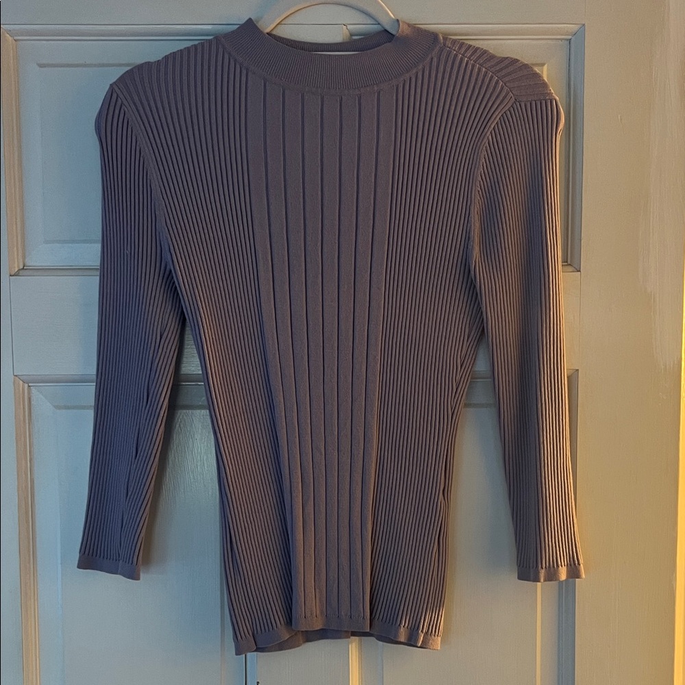 White House Black Market Light Purple Ribbed Sweater